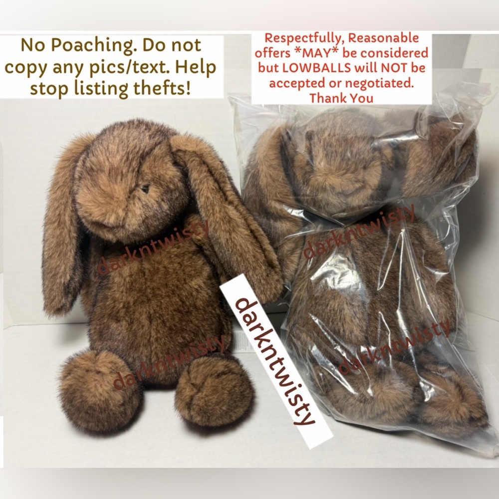 BNWT JELLYCAT LUXE HOPPLESTON LUXE BUNNY MED SALES RECEIPT AVAILABLE 1/ONE ONLY